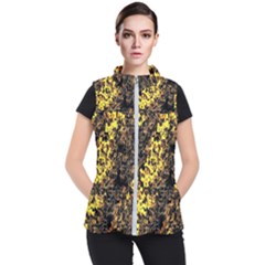 The Background Wallpaper Gold Women s Puffer Vest by Celenk