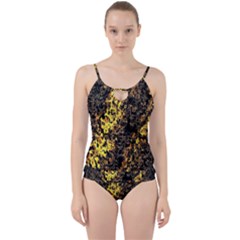 The Background Wallpaper Gold Cut Out Top Tankini Set by Celenk