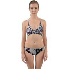 Pattern Wallpaper Organization Wrap Around Bikini Set