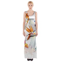 Birds Of Paradise Maxi Thigh Split Dress by TKKdesignsCo