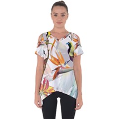 Birds Of Paradise Cut Out Side Drop Tee by TKKdesignsCo