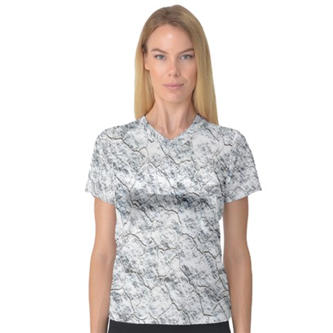 Pattern Background Old Wall V-neck Sport Mesh Tee by Celenk