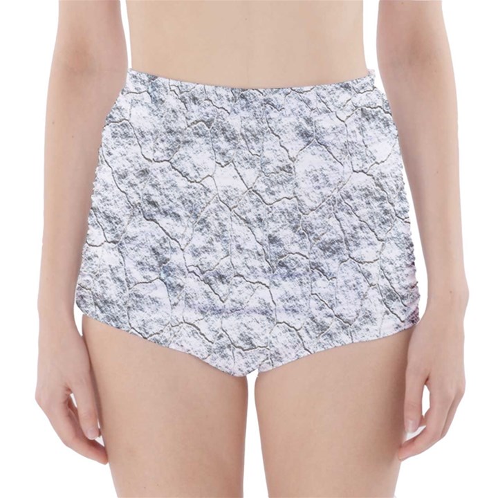 Pattern Background Old Wall High-Waisted Bikini Bottoms