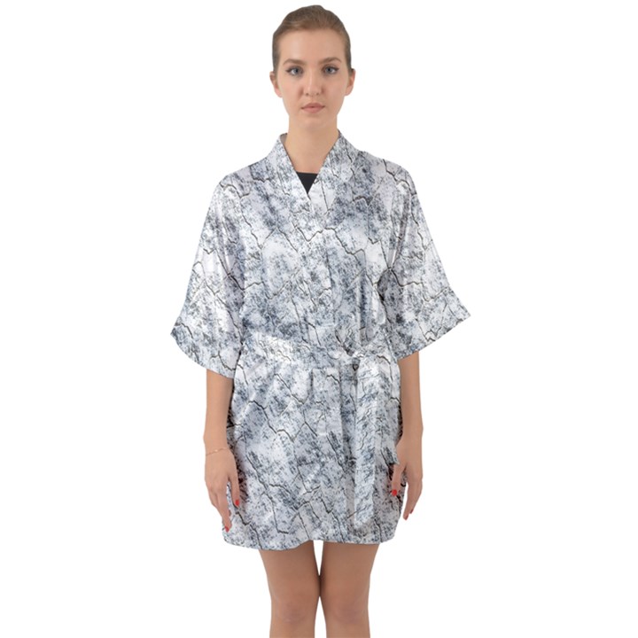 Pattern Background Old Wall Quarter Sleeve Kimono Robe