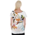 Exotic Birds of Paradise and Flowers Watercolor Cap Sleeve Tops View2