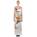 Exotic Birds of Paradise and Flowers Watercolor Maxi Thigh Split Dress View1