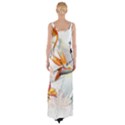 Exotic Birds of Paradise and Flowers Watercolor Maxi Thigh Split Dress View2