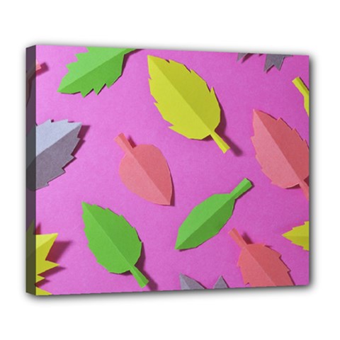 Leaves Autumn Nature Trees Deluxe Canvas 24  X 20   by Celenk