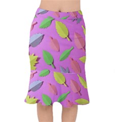 Leaves Autumn Nature Trees Mermaid Skirt