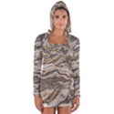 Texture Marble Abstract Pattern Long Sleeve Hooded T-shirt View1