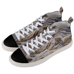 Texture Marble Abstract Pattern Men s Mid-top Canvas Sneakers