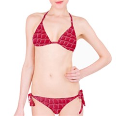 Textile Texture Spotted Fabric Bikini Set by Celenk