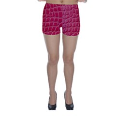 Textile Texture Spotted Fabric Skinny Shorts by Celenk