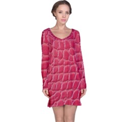 Textile Texture Spotted Fabric Long Sleeve Nightdress by Celenk