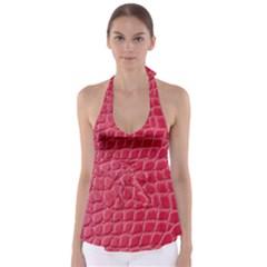 Textile Texture Spotted Fabric Babydoll Tankini Top