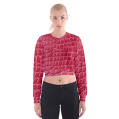 Textile Texture Spotted Fabric Cropped Sweatshirt by Celenk