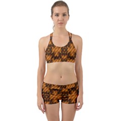 Background Texture Pattern Back Web Sports Bra Set