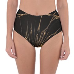 Background Abstract Structure Reversible High-waist Bikini Bottoms