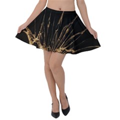 Background Abstract Structure Velvet Skater Skirt