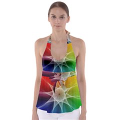 Abstract Star Pattern Structure Babydoll Tankini Top by Celenk