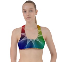 Abstract Star Pattern Structure Criss Cross Racerback Sports Bra by Celenk