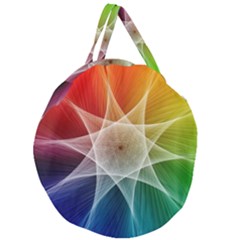 Abstract Star Pattern Structure Giant Round Zipper Tote