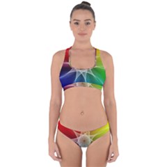 Abstract Star Pattern Structure Cross Back Hipster Bikini Set by Celenk