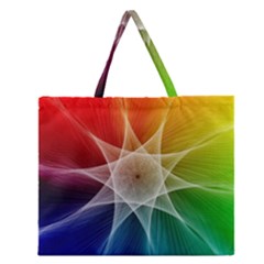 Abstract Star Pattern Structure Zipper Large Tote Bag by Celenk