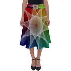 Abstract Star Pattern Structure Perfect Length Midi Skirt