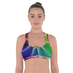 Abstract Star Pattern Structure Cross Back Sports Bra