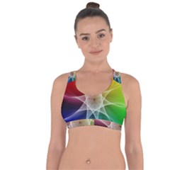 Abstract Star Pattern Structure Cross String Back Sports Bra