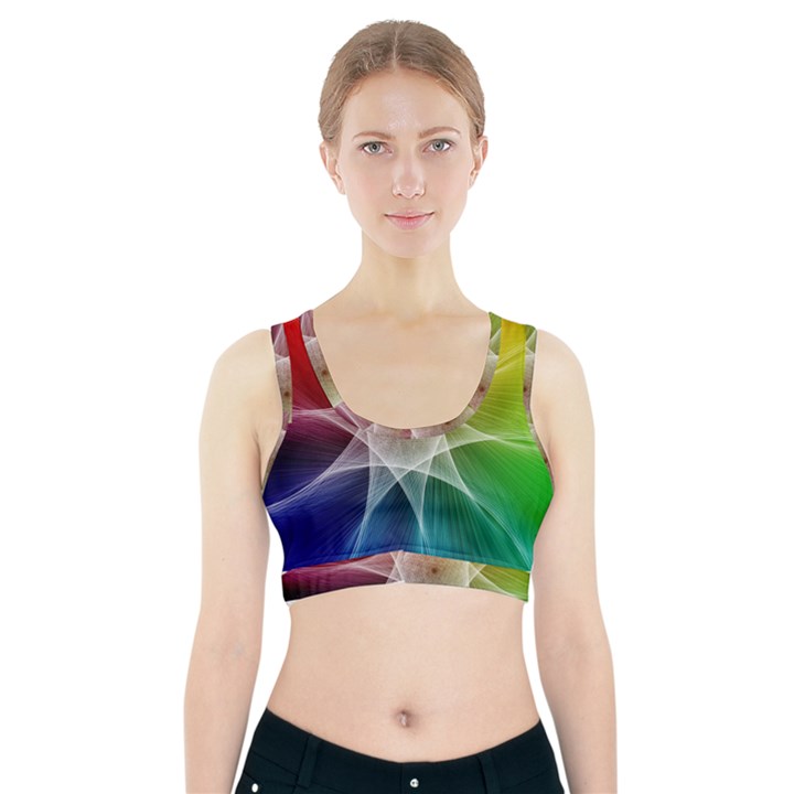 Abstract Star Pattern Structure Sports Bra With Pocket