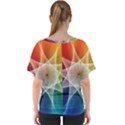 Abstract Star Pattern Structure V-Neck Dolman Drape Top View2