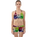 Abstract Star Pattern Structure Back Web Sports Bra Set View1