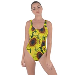 Sun Flower Pattern Background Bring Sexy Back Swimsuit