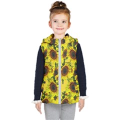 Sun Flower Pattern Background Kid s Puffer Vest