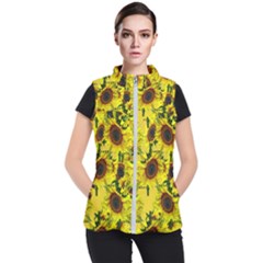 Sun Flower Pattern Background Women s Puffer Vest