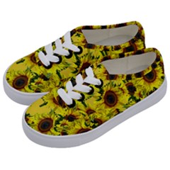 Sun Flower Pattern Background Kids  Classic Low Top Sneakers