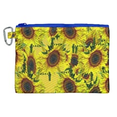 Sun Flower Pattern Background Canvas Cosmetic Bag (xl)