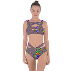 Fractal Background Pattern Color Bandaged Up Bikini Set 