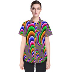 Fractal Background Pattern Color Women s Short Sleeve Shirt