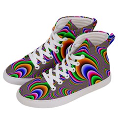 Fractal Background Pattern Color Women s Hi-top Skate Sneakers