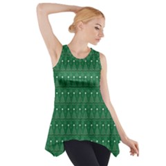 Christmas Tree Pattern Design Side Drop Tank Tunic by Celenk