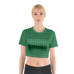 Christmas Tree Pattern Design Cotton Crop Top by Celenk