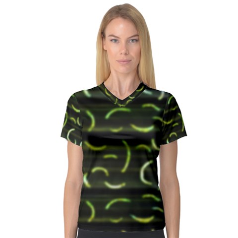 Abstract Dark Blur Texture V-neck Sport Mesh Tee by dflcprints