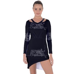 Arctic Monkeys Asymmetric Cut-out Shift Dress by Valentinaart