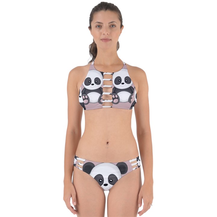 Cute Panda Perfectly Cut Out Bikini Set