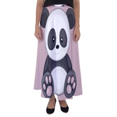 Cute Panda Flared Maxi Skirt by Valentinaart