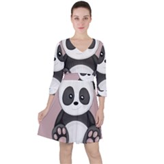 Cute Panda Ruffle Dress by Valentinaart