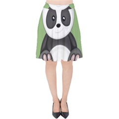 Cute Panda Velvet High Waist Skirt by Valentinaart